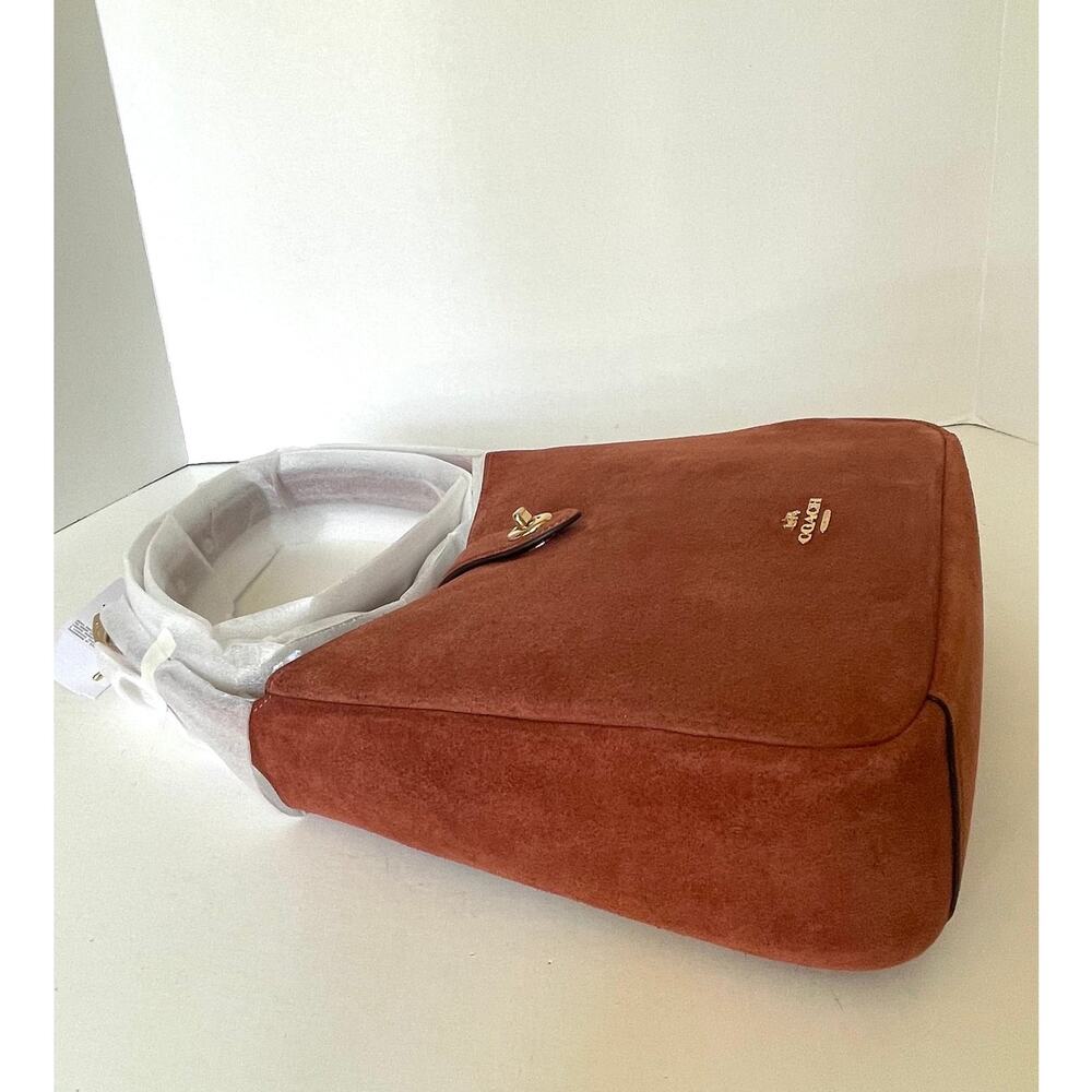 Coach Hadley Convertible Crossbody Bag Gold Clay Suede Leather CCG43 - Picture 12 of 12